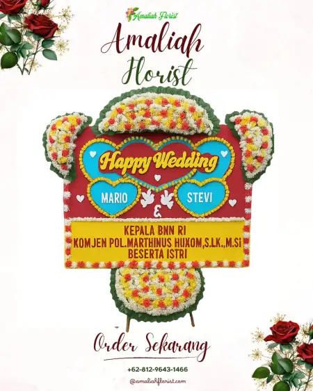Papan Bunga Pernikahan Mukok